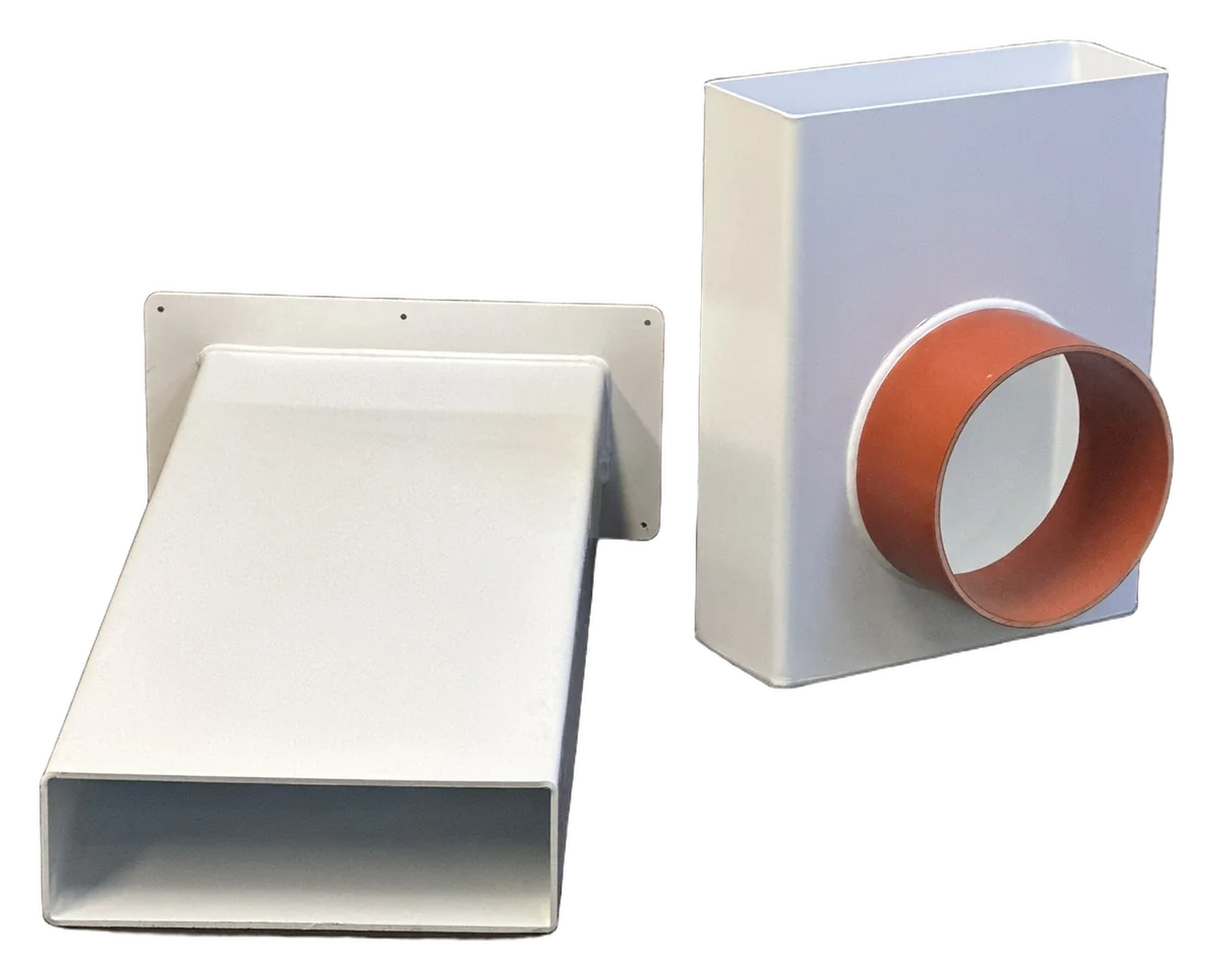 Transition adapter 300×100 → Ø200 mm (PVC-U, HD series)