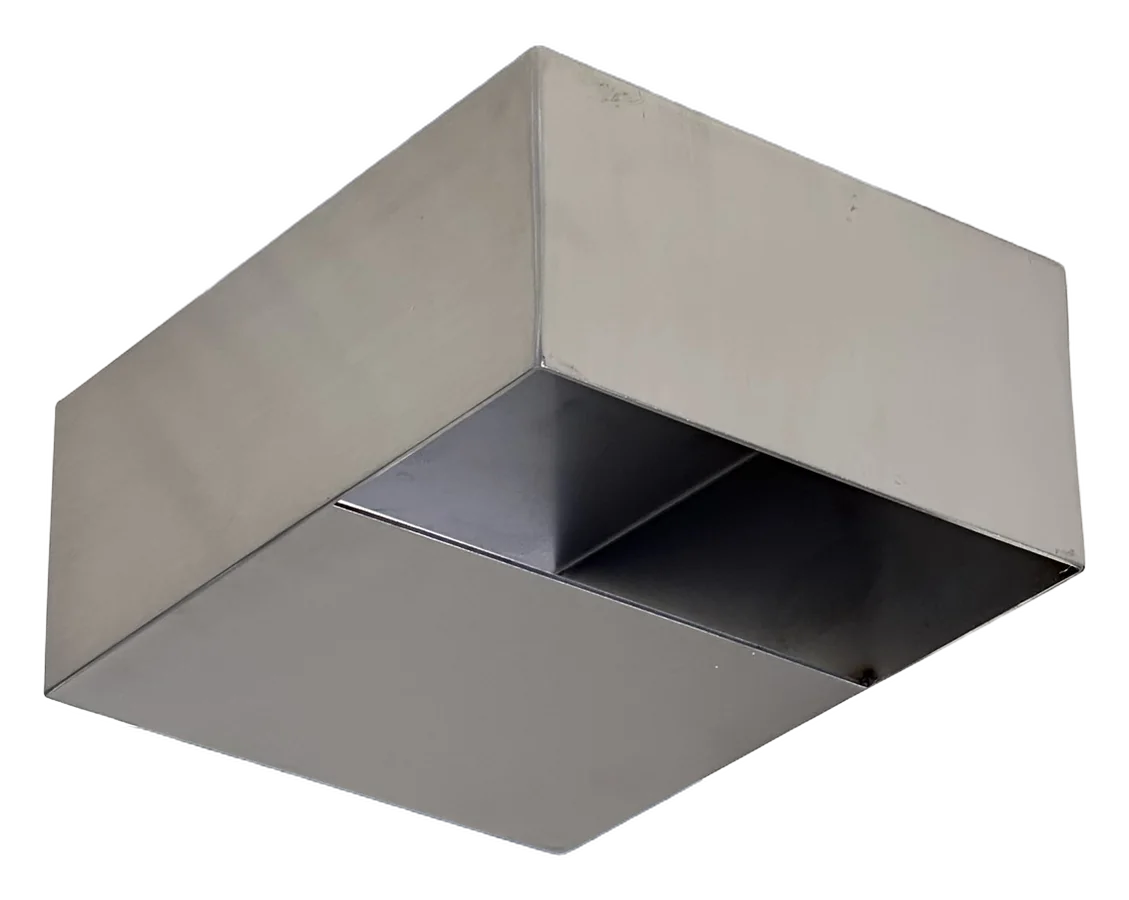 Brushed INOX cover for an emergency overflow